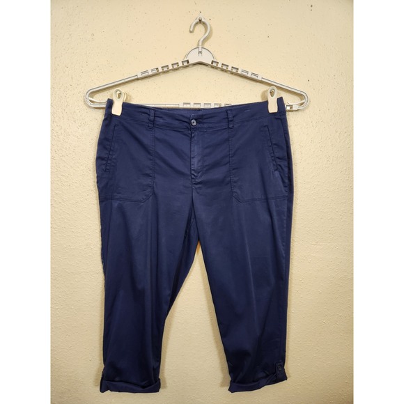 Westport Capri Pants Womens‎ 16W Blue Utility Pockets Cropped Casual - Picture 1 of 7